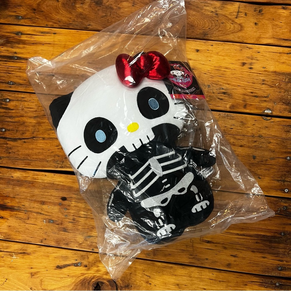 Hello Kitty X Kid Robot Skelebones 13” Sanrio collectible plush. NWT